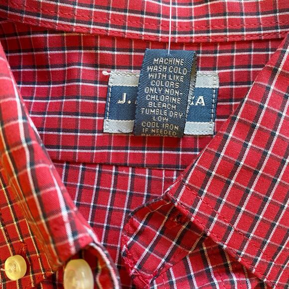 Ohio State Buckeyes Button Down Shirt Mens XL Red Plaid J.America Single Pocket - Picture 7 of 8